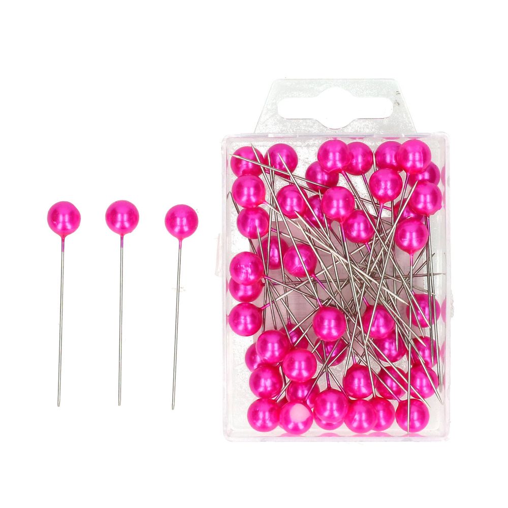 Stecknadeln Perle rosa 10x60mm x50
