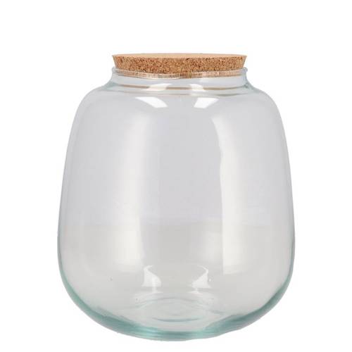 Glas Vase Terrarium Sphere +Kork 19x19x20cm