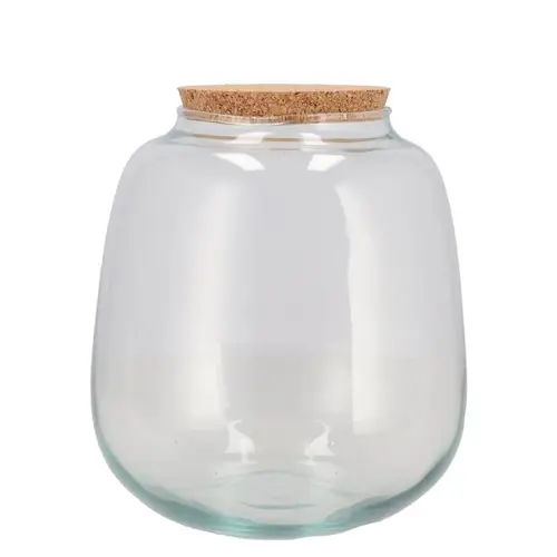 Glas Vase Terrarium Sphere +Kork 19x19x20cm