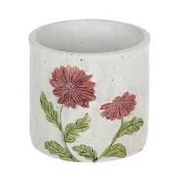 Keramik Übertopf Gerbera rot D12cm H11.5cm