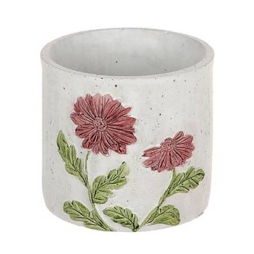 Keramik Übertopf Gerbera rot D12cm H11.5cm