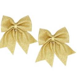 Schleife Cozy Shine gold 19x24cm x2