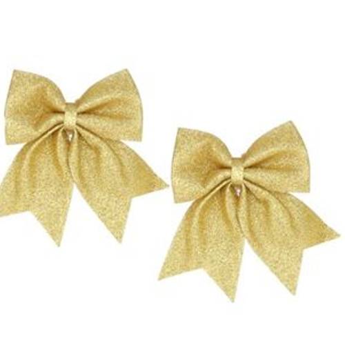 Schleife Cozy Shine gold 19x24cm x2