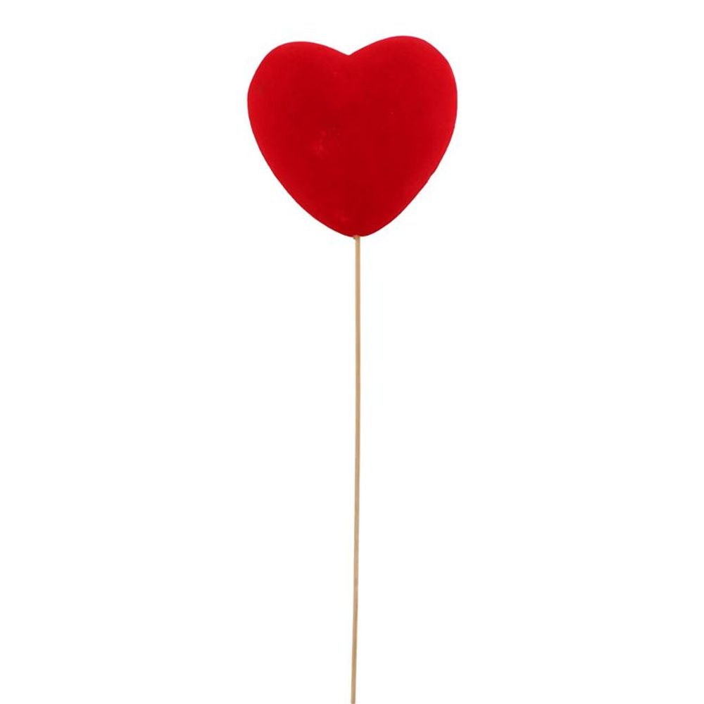 Herz auf Stab Flock rot D15cm L70cm x10