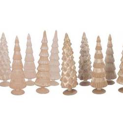 Glas Baum Twinkle Velvet mix creme 10x35cm