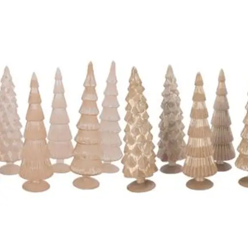 Glas Baum Twinkle Velvet mix creme 10x35cm