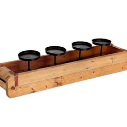 Kerzenständer 4 natur 58x15x12cm