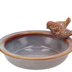 Vogeltrinkschale glasiert rosa 23x05cm