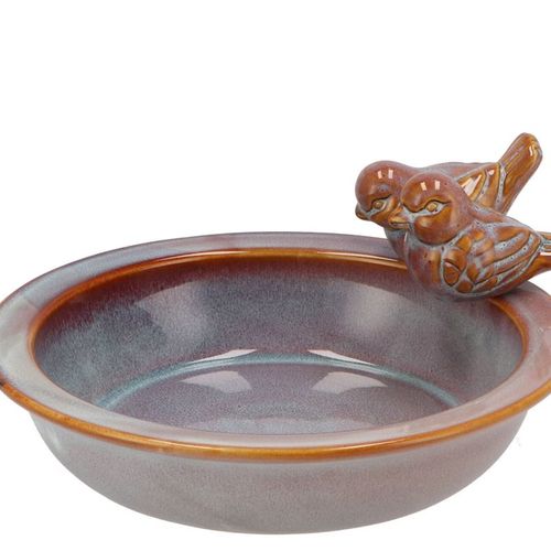 Vogeltrinkschale glasiert rosa 23x05cm