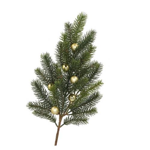 Seidenkiefer mit Weihnachtskugel gold 64x23x06cm