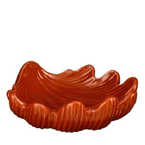 Keramik Schale Muschel rot D21cm H07cm