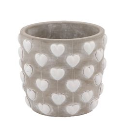 Keramik Stein Übertopf Amore weiss D12cm H11cm
