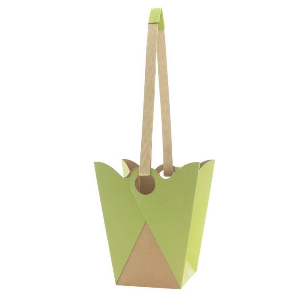 Tasche Kraftique grün 19/19x12/12x22.5cm