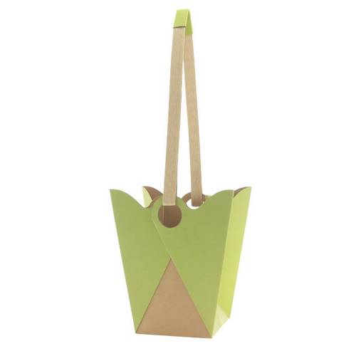 Tasche Kraftique grün 19/19x12/12x22.5cm