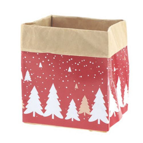 Tasche Weihnachten rot D12.5cm H12.5cm