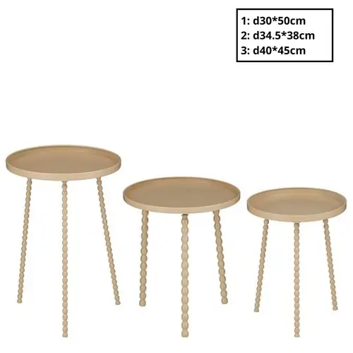 Beistelltisch Salvo S/3 creme D40cm H45cm