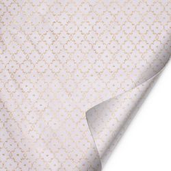 Dekostoff Blatt Satin Shadai weiss 47x47cm