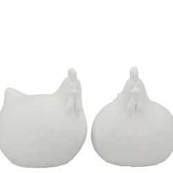 Beton Huhn weiss 12x12x15cm