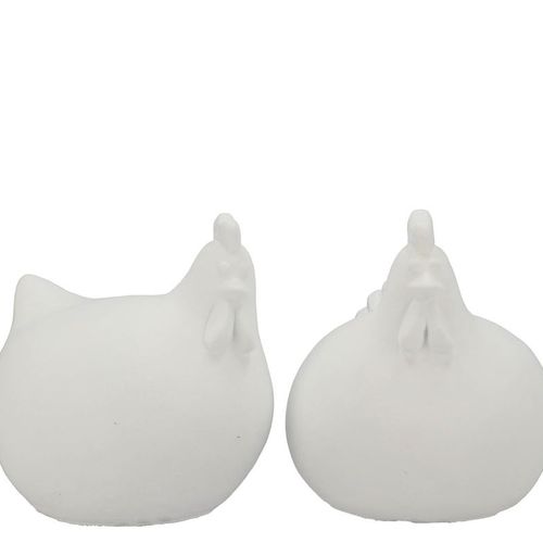 Beton Huhn weiss 12x12x15cm