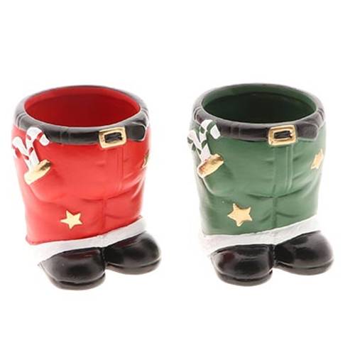 Keramik Übertopf Santa Hose mix D12CM H14cm