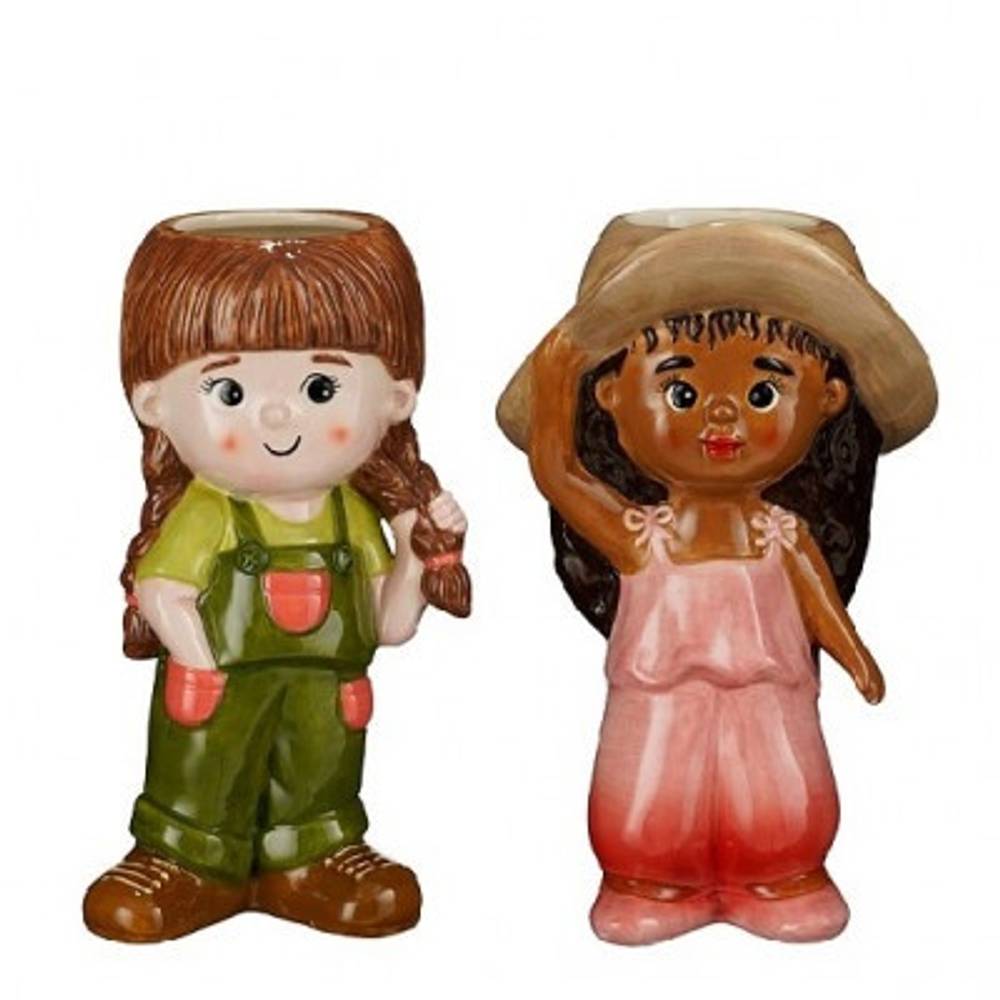 Keramik Übertopf Woman mix D12cm H22cm