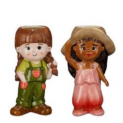 Keramik Übertopf Woman mix D12cm H22cm
