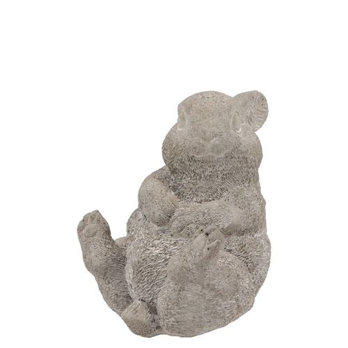 Kaninchen Stein sitzend grau 12x8x11cm
