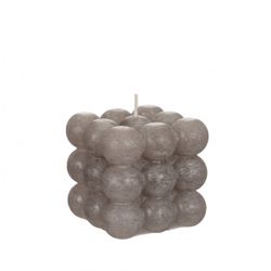 Kerze Bubble grau 8X8cm