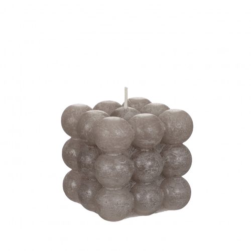 Kerze Bubble grau 8X8cm