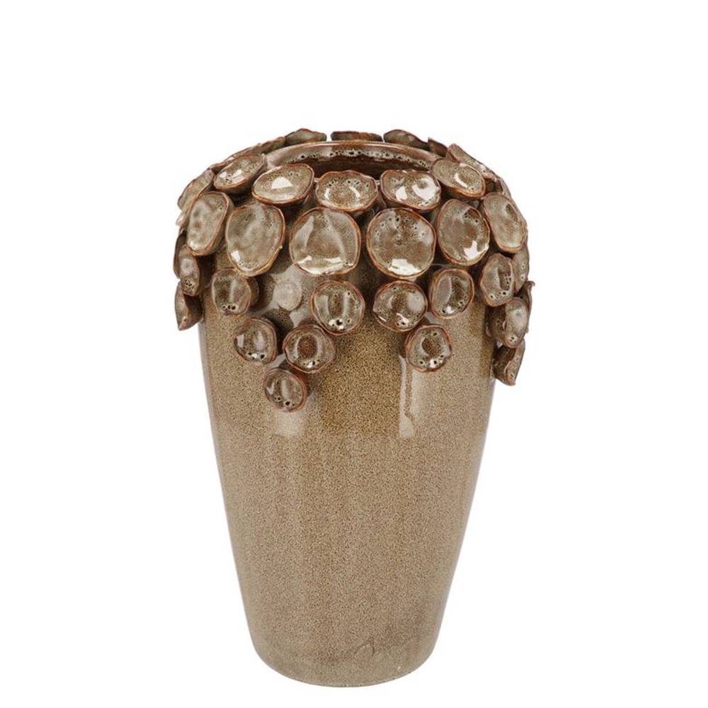 Keramik Vase Nancy Blumen braun 23x22x29cm