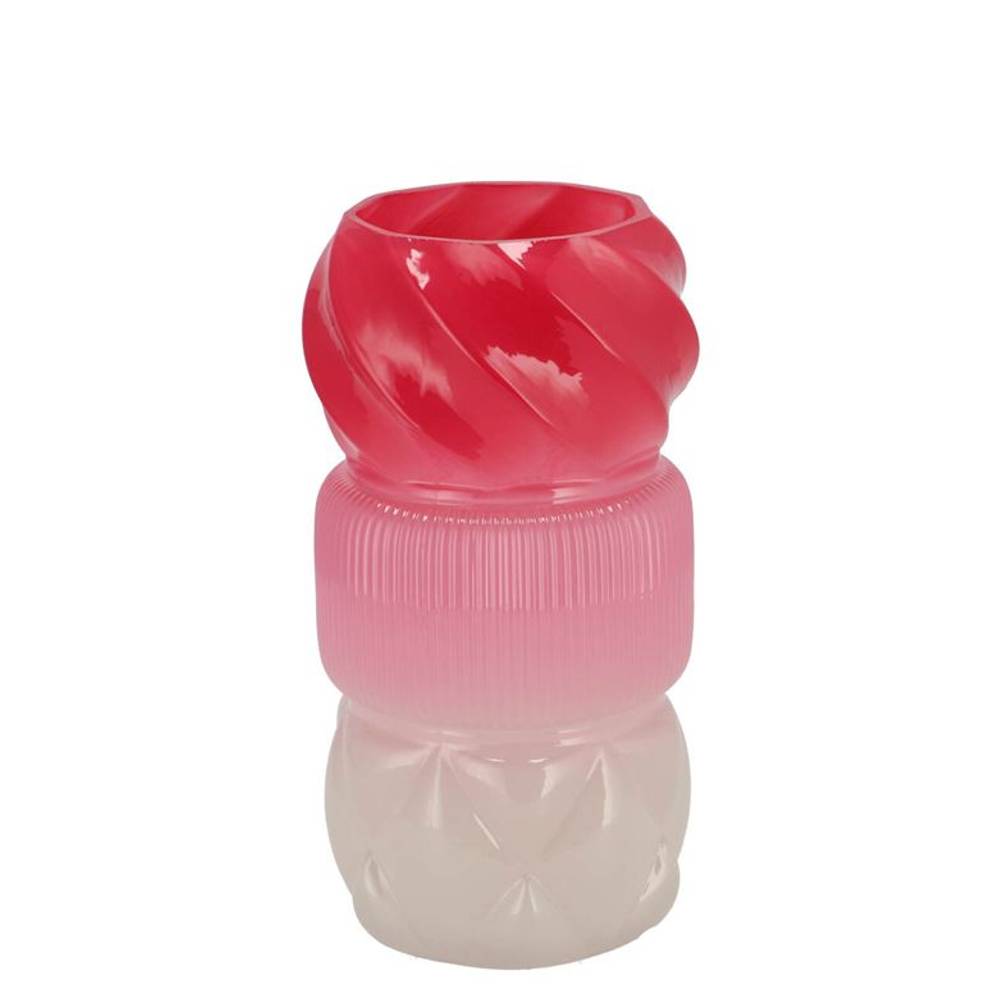 Glas Vase Mae rosa 11x11x20cm