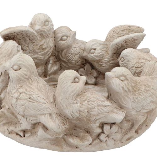Beton Schale Vögel braun 26x25x13cm