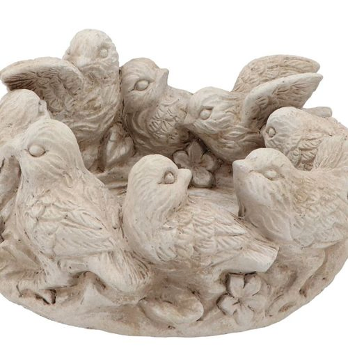 Beton Schale Vögel braun 26x25x13cm