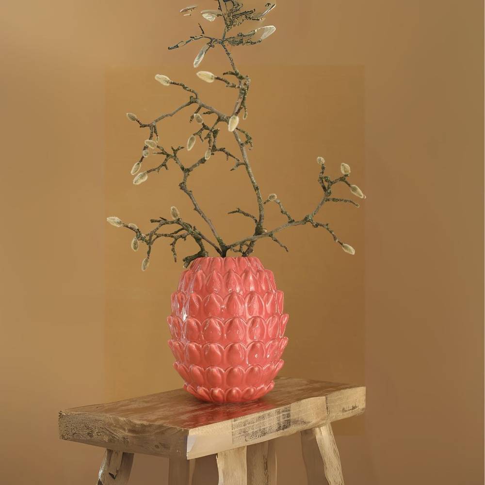 Keramik Vase Maya rosa D18cm H20cm