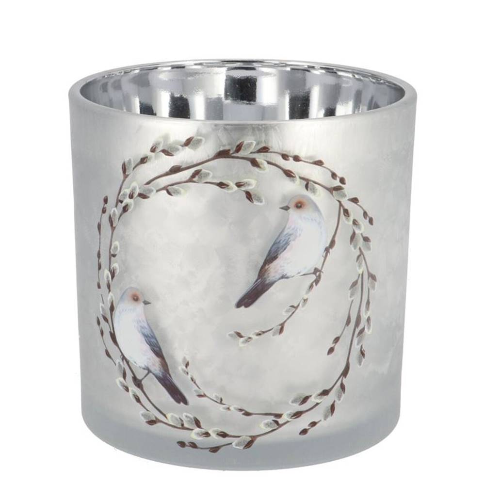 Teelichthalter Ruby Nordic silber 10x13cm