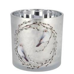 Teelichthalter Ruby Nordic silber 10x13cm