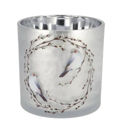Teelichthalter Ruby Nordic silber 10x13cm