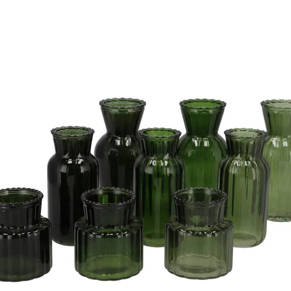 Glas Vase Jazz Majestic mix grün D07cm H14cm