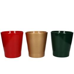 Keramik Orchidee Topf mix rot D13cm H14cm