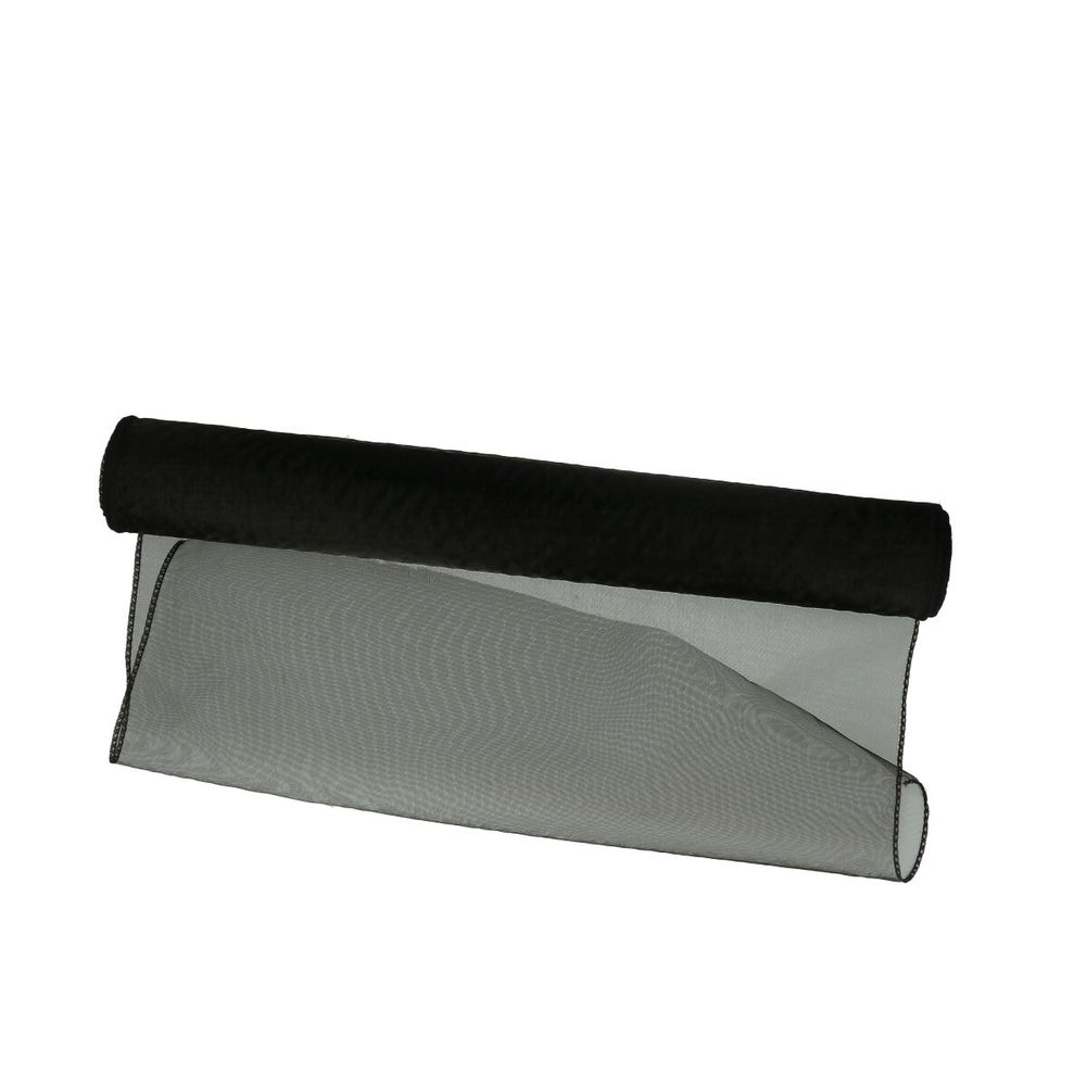 Dekostoff Rolle 40cm Organza schwarz 9m