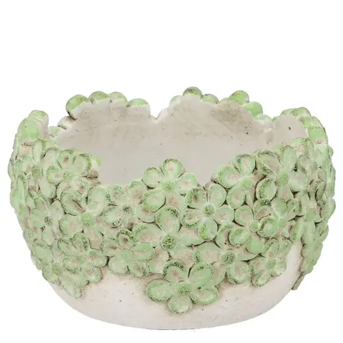 Beton Übertopf Oval Dante Bloom grün 18x18x10cm