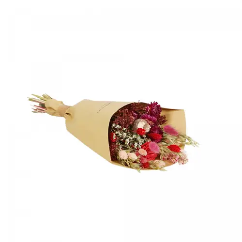 Trockenblumen Strauss Field rot L32cm