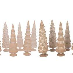 Glas Baum Twinkle Velvet mix creme 10x30cm