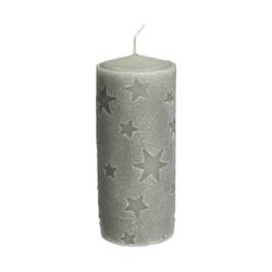 Kerze Stumpf Safe Stern grau D06.5cm H15cm 