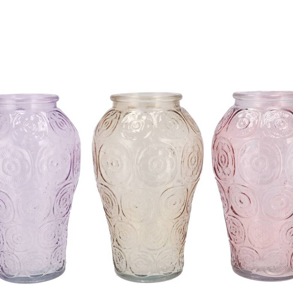 Glas Vase Delight Circle mix pastel 15x25cm
