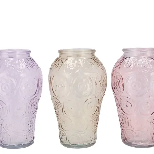 Glas Vase Delight Circle mix pastel 15x25cm