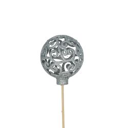 Kugel auf Stab Barock silber D06cm H50cm