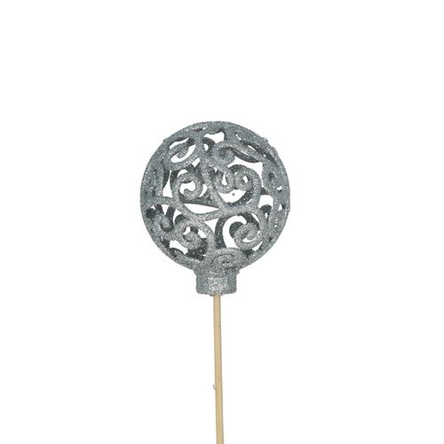 Kugel auf Stab Barock silber D06cm H50cm