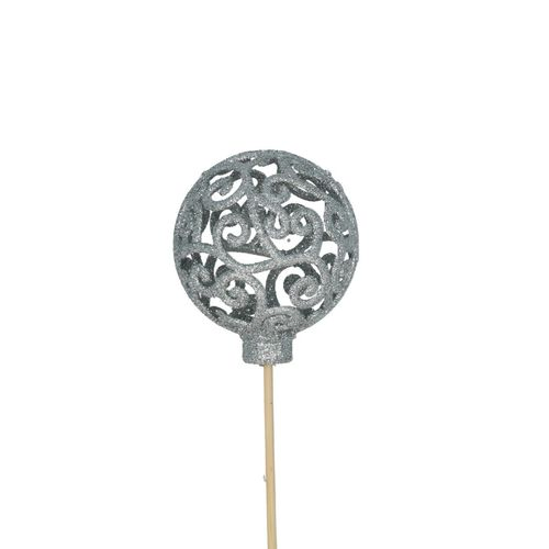 Kugel auf Stab Barock silber D06cm H50cm