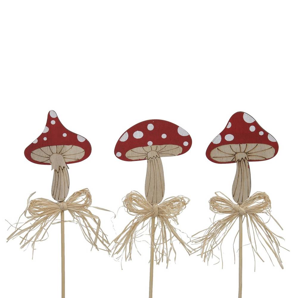 Pilz auf Stab rot L20cm 06cm